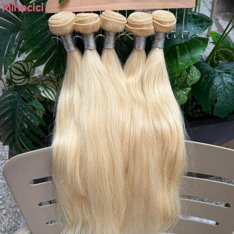 Blonde Straight Human Hair Bundles Unprocessed Brazilian Virgin Hair 30 Inch Colored #613 Straight Bundles Extensions 1 3 4 Bundles For Women