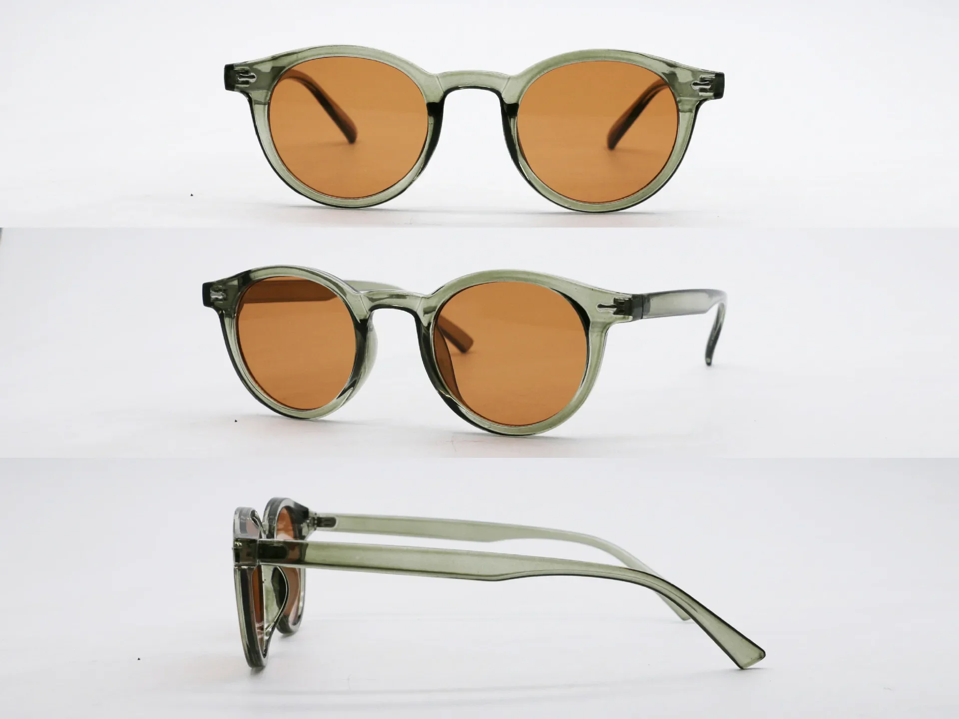 New arrival Vintage Round sunglasses for Men Women Luxury Rivet Anti-glare Small Glasses Gradient Travel Eyewear