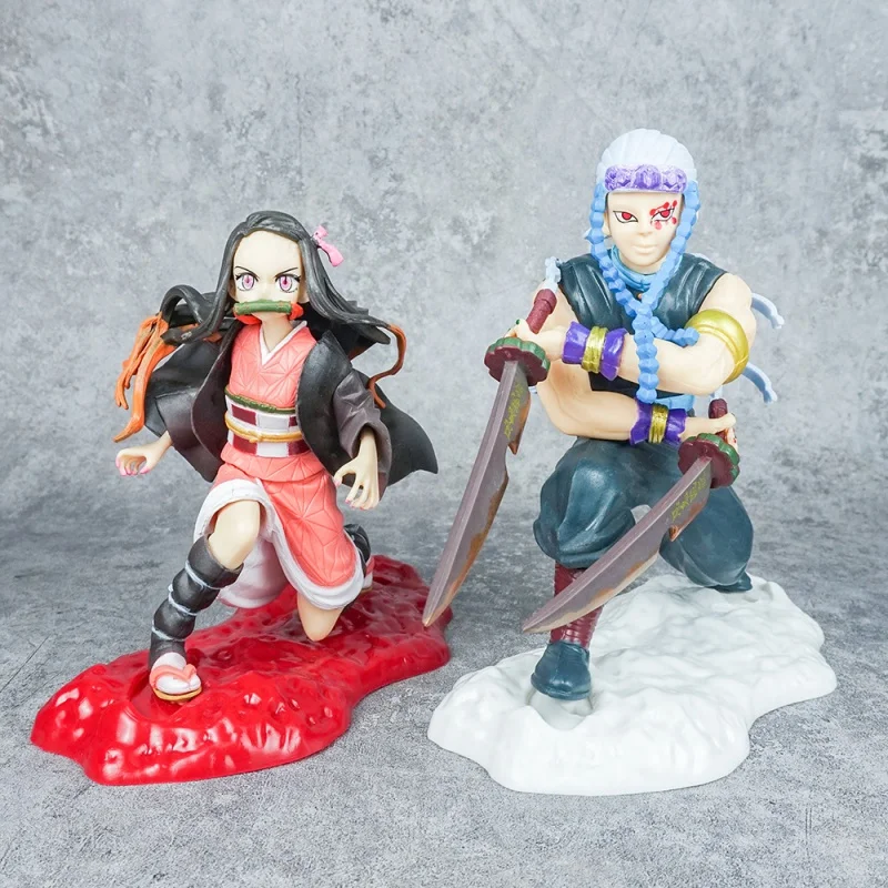 1 Stuks Hete Japanse Figuur Anime Garage Kits God Van Vuur Tanjirou Battle Model Ornamenten Auto Decoratie Verjaardag Voor Jongen