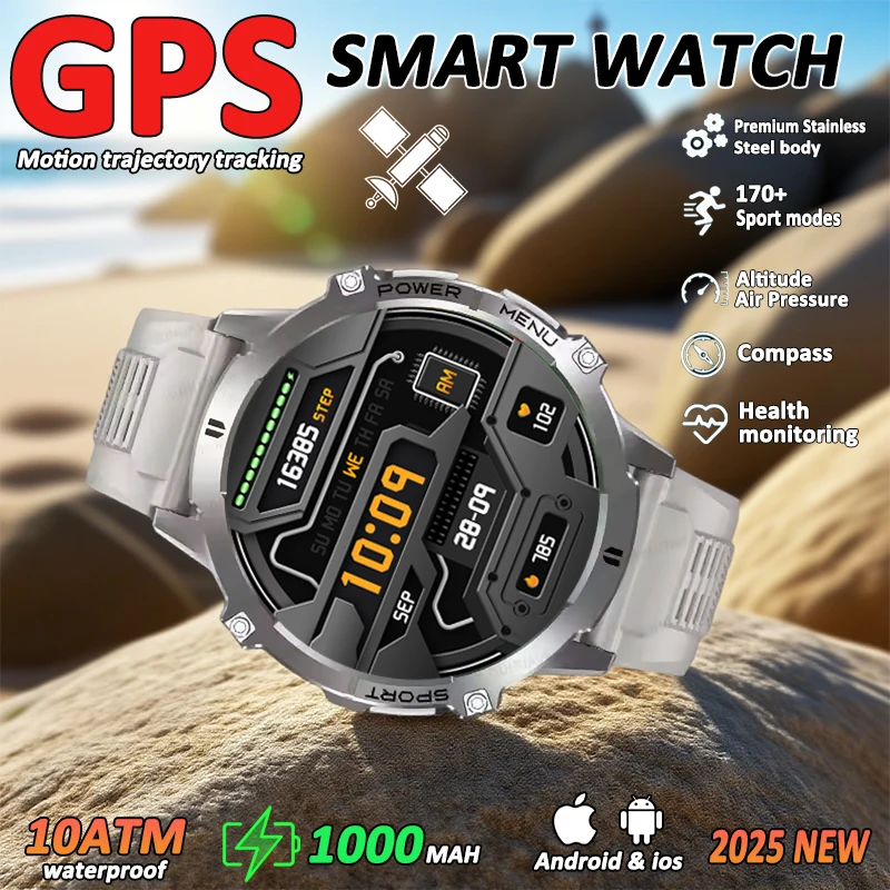 

2025New TANK T3 Ultra 2 GPS Smart Watch Men Compass Altimeter 1000mAh Battery 10ATM Waterproof Sport Fitness AMOLED Call Watches