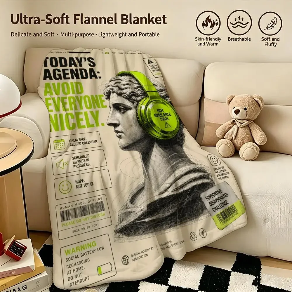 Chaos The Reali-TEA Movement Throw Warm Soft Flannel Blanket, Multi-use for Sofa Bed Camping Travel Nap