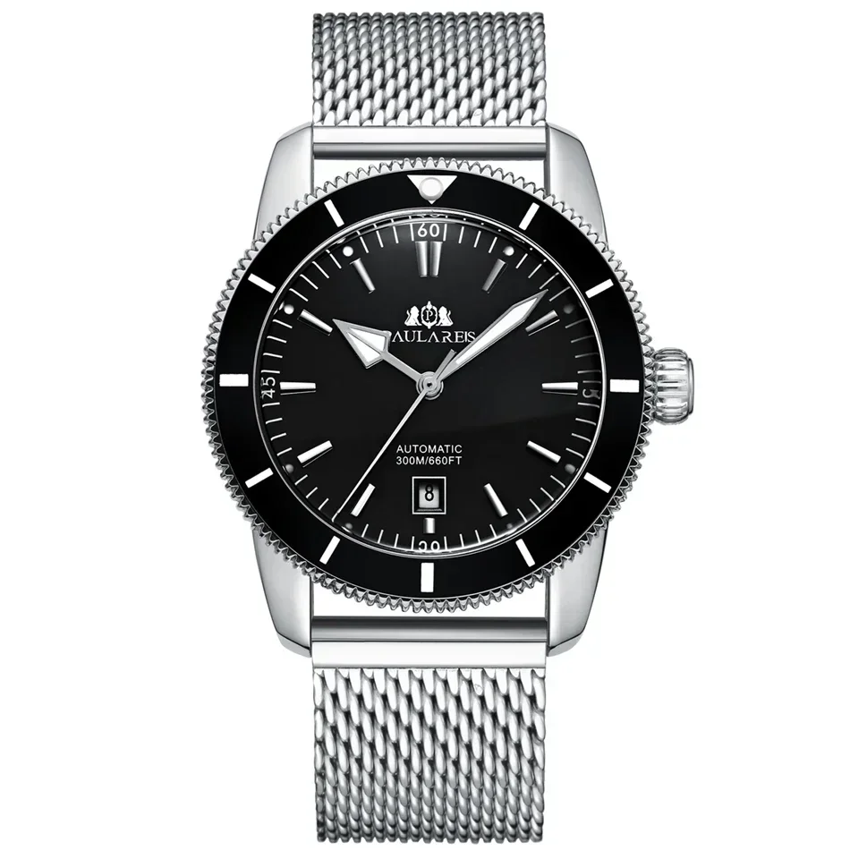 Montres automatiques pour hommes, filet mécanique à remontage automatique, en acier inoxydable et cuir, Super héritage, grand océan 46mm, Reloj Hombre Baratos