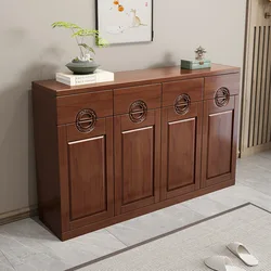 Zapatero chino de madera maciza S22, gabinete de entrada de gran capacidad, de pie, artesanía tallada moderna simple, almacenamiento multicapa