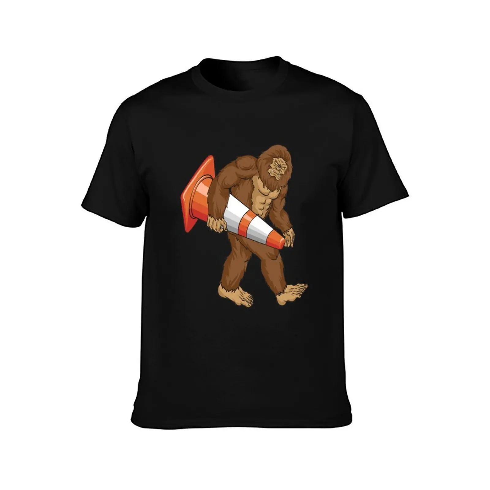 Bigfoot Traffic Cone - Funny Road Workers T-Shirt Lightweight Gym Training T-Shirt