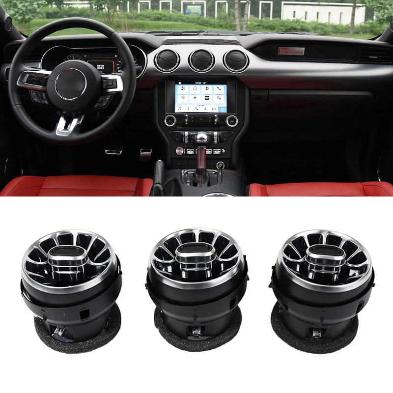 

Car LED Dashboard Air Conditioning Turbine Air Outlet Vents Ambient Light For Ford Mustang 2015-2021