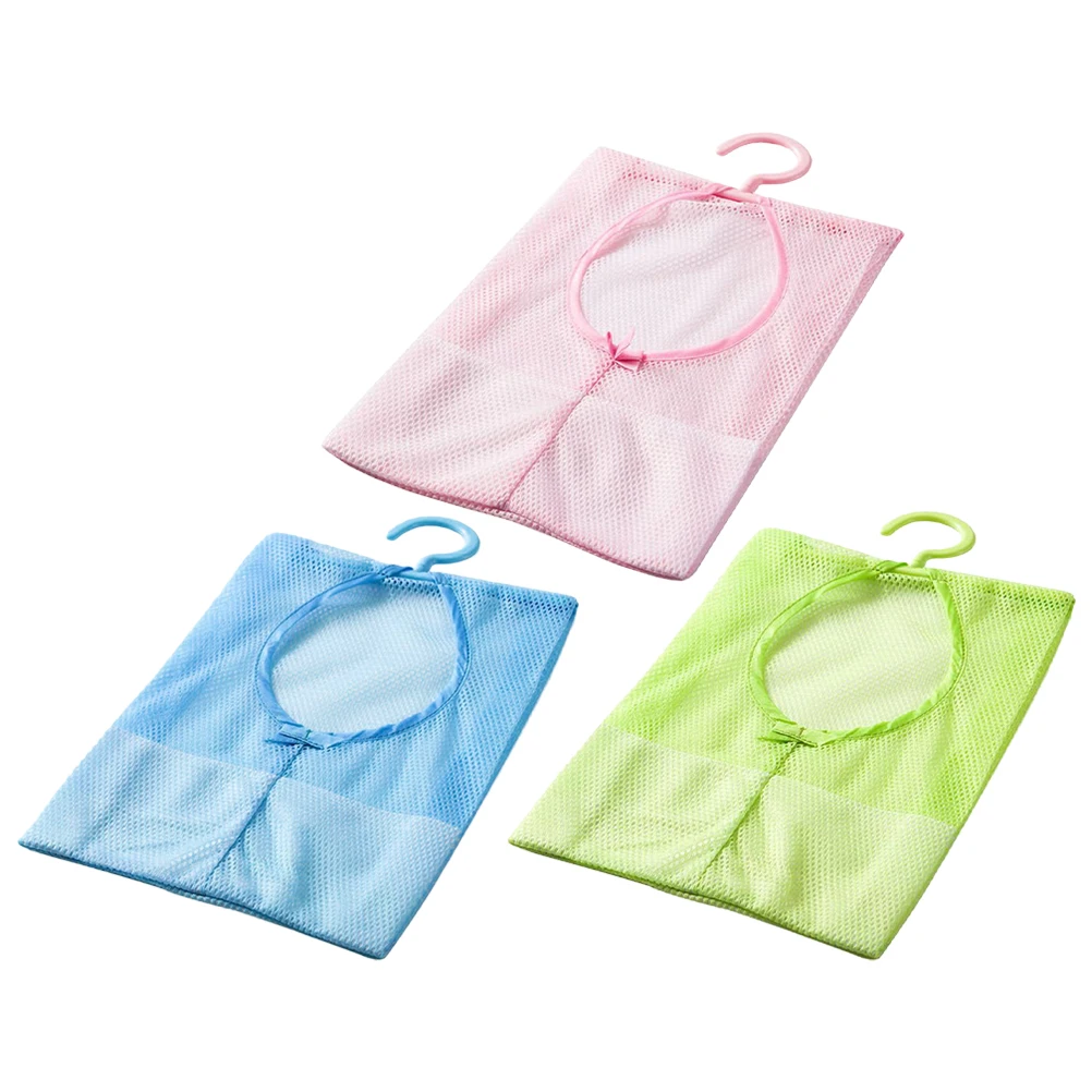 

3 Pcs Clothespin Storage Bag Portable Net Pocket Large Capacity Wall mounted Mesh Pouch Household Multi functional