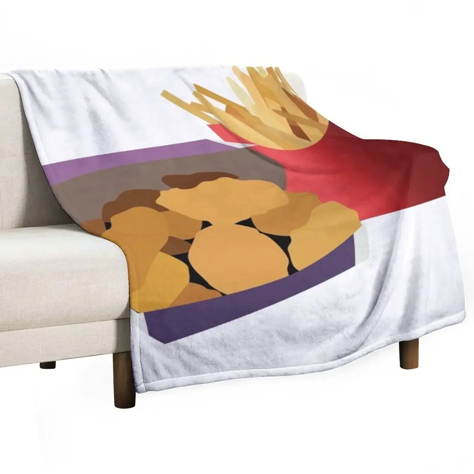 

Chicken Nuggets and Fries Throw Blanket Giant Sofa Tourist For Decorative Sofa Camping Blankets