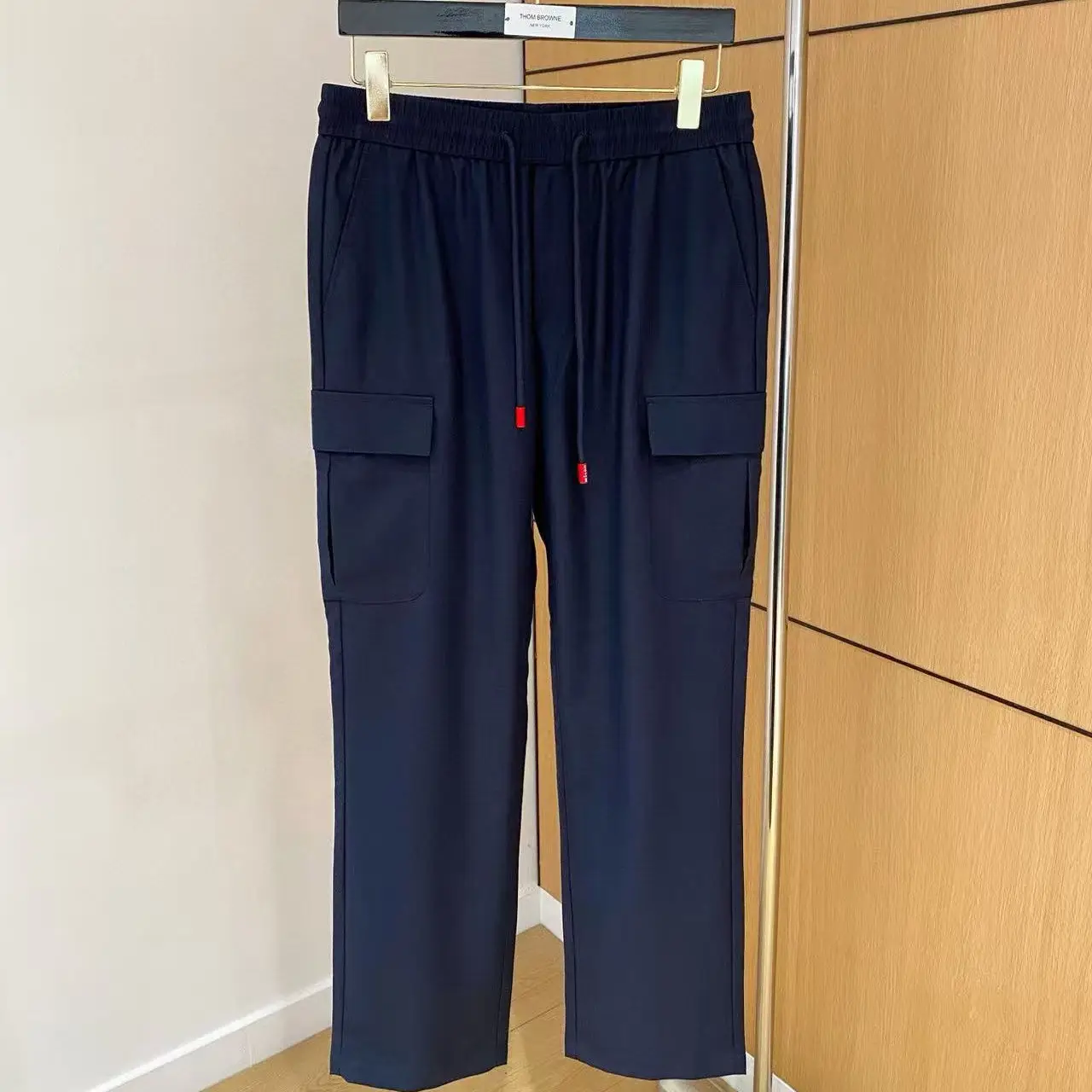 

Italian Kiton fashion old money style casual straight pants simple drawstring trousers