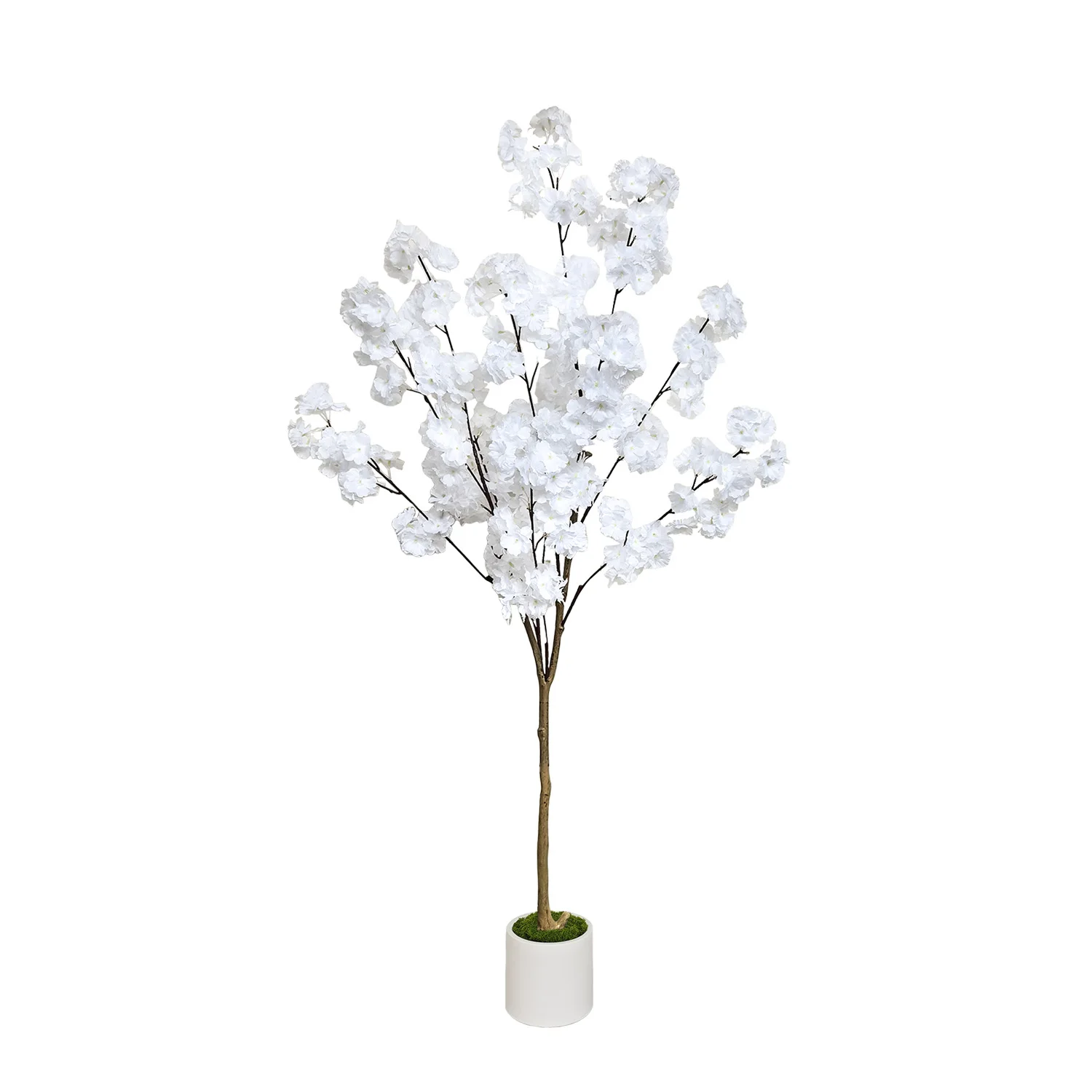 White Artificial Cherry Blossom Tree Fake Plant for Wedding Home Office Indoor Outdoor Decor