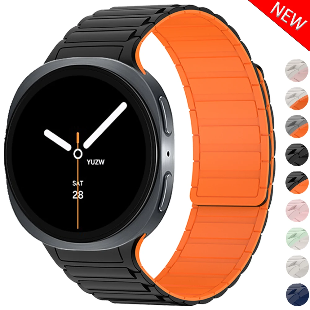 Neues Magnetarmband für Samsung Galaxy Watch 8 Band 40 mm 44 mm Sport-Silikonarmband für Galaxy Watch 8 Classic 46 mm Zubehör