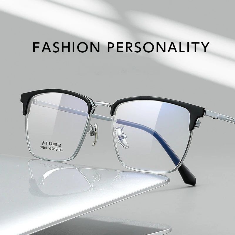 

HONGMEI Ultra-light Business Simple High-quality Luxury Pure Titanium Optical Prescription Half-frame Eyeglasses Frames