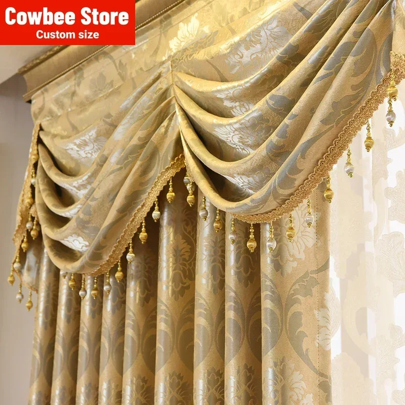 

Curtains Tulle for Living Room Dining Bedroom Valance Modern Luxury European Style Thickening Shading Window Mantle Customize