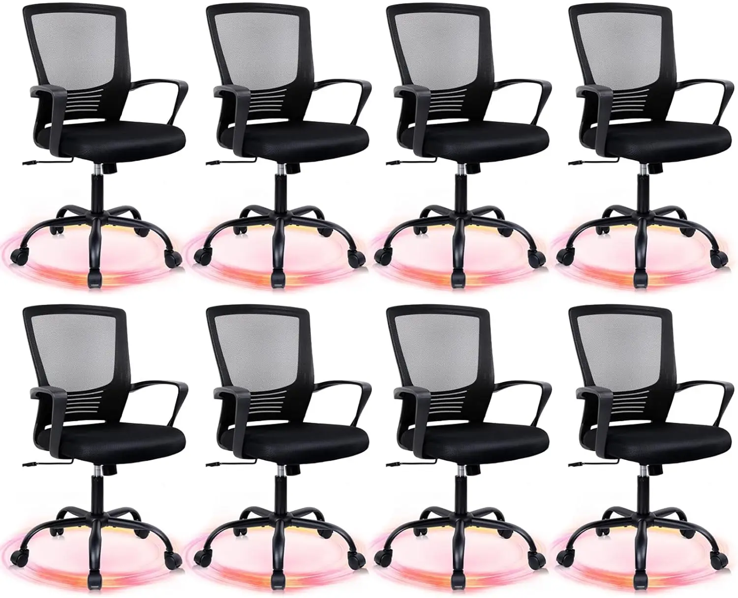 

Office Chair Ergonomic Rolling Computer Desk Chair With Lumbar Support, Mesh Swivel Executive Chairs With Armrest Wheels For