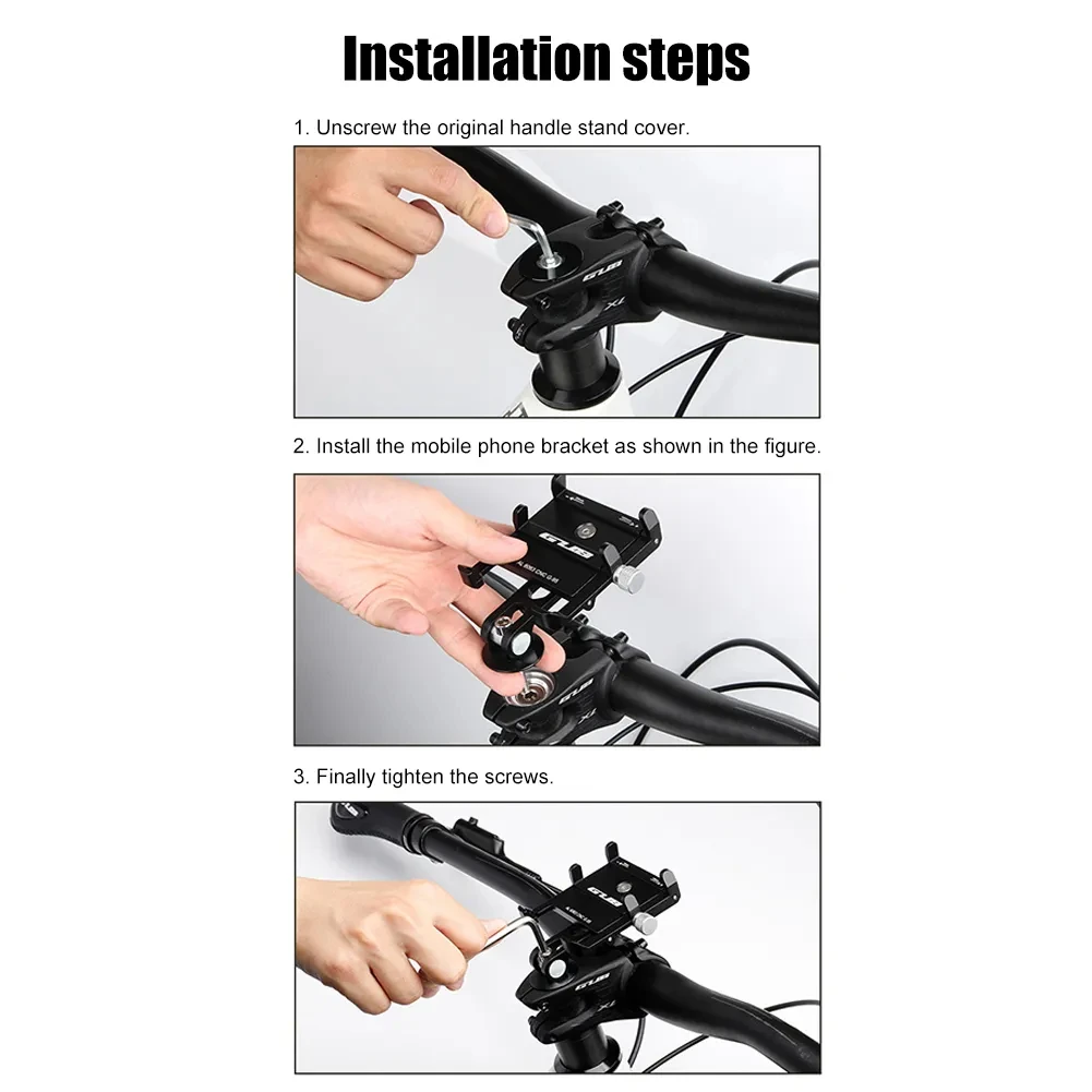Gub g95 aluminium fahrrad telefon halter halterung stiel fahrrad telefon headset halterung passt für 1-1/8 "1/8mm gabel für 4, 5-7 zoll gps telefon – Detail 16