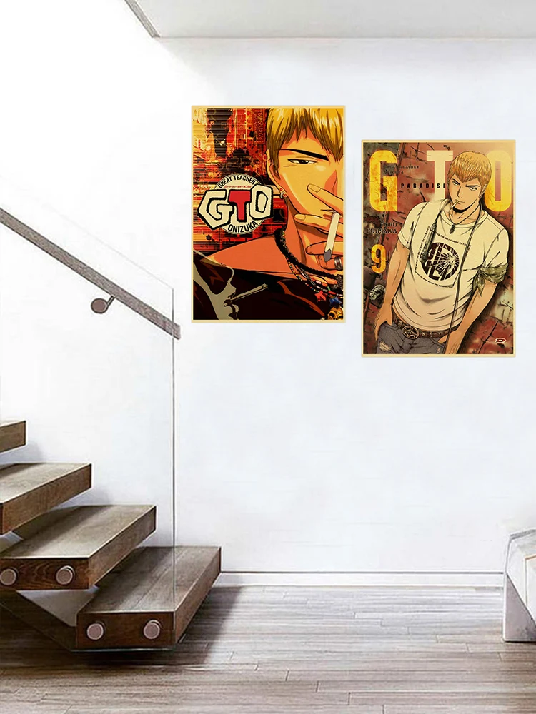 Anime GTO Poster Great Teacher Onizuka Kraft Art Decor Vintage Room Bar Cafe Decoration Print Art Wall Painting Kids Gift