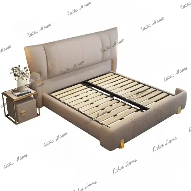 Princess Platform Double Bed Adult Waterproof Storage Bedroom Double Bed Headboards Bedframe Lit