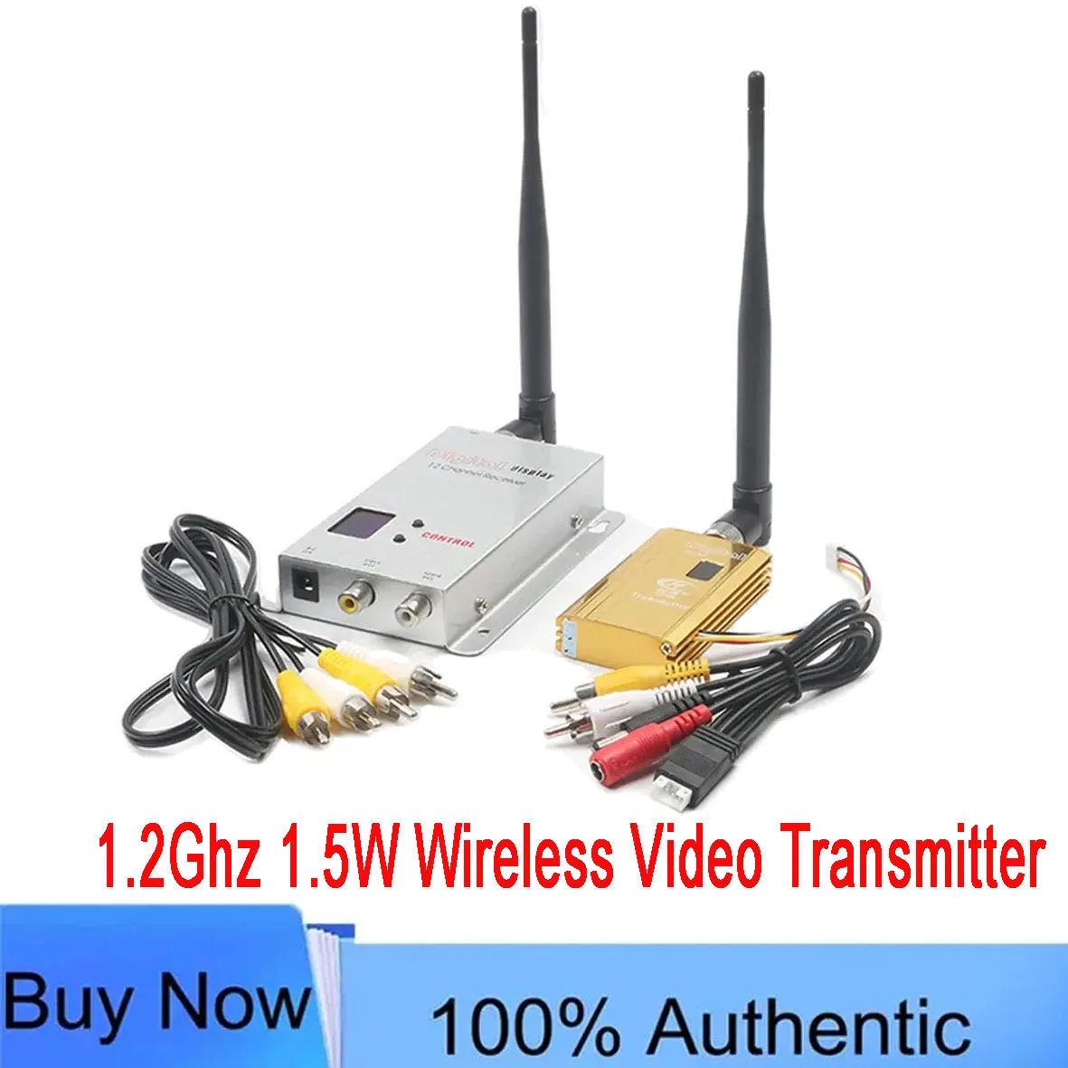 1.2GHz 1.5W Wireless AV Transceiver 8CH TX 12CH RX Digital Display 12V for Long Range FPV Drone