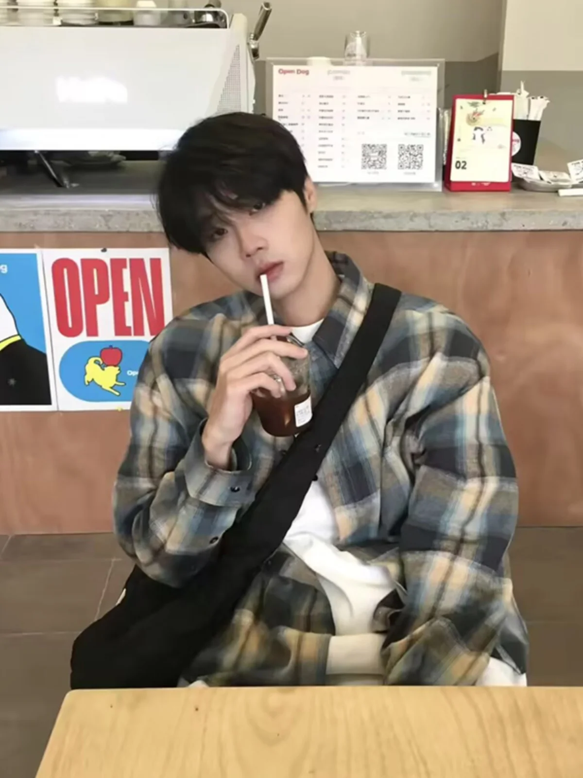 

Cleanfit Plaid Men's Long Sve irt Youth Summer Japanese Sle Vintage Outerwear American Feel arp Point Collar