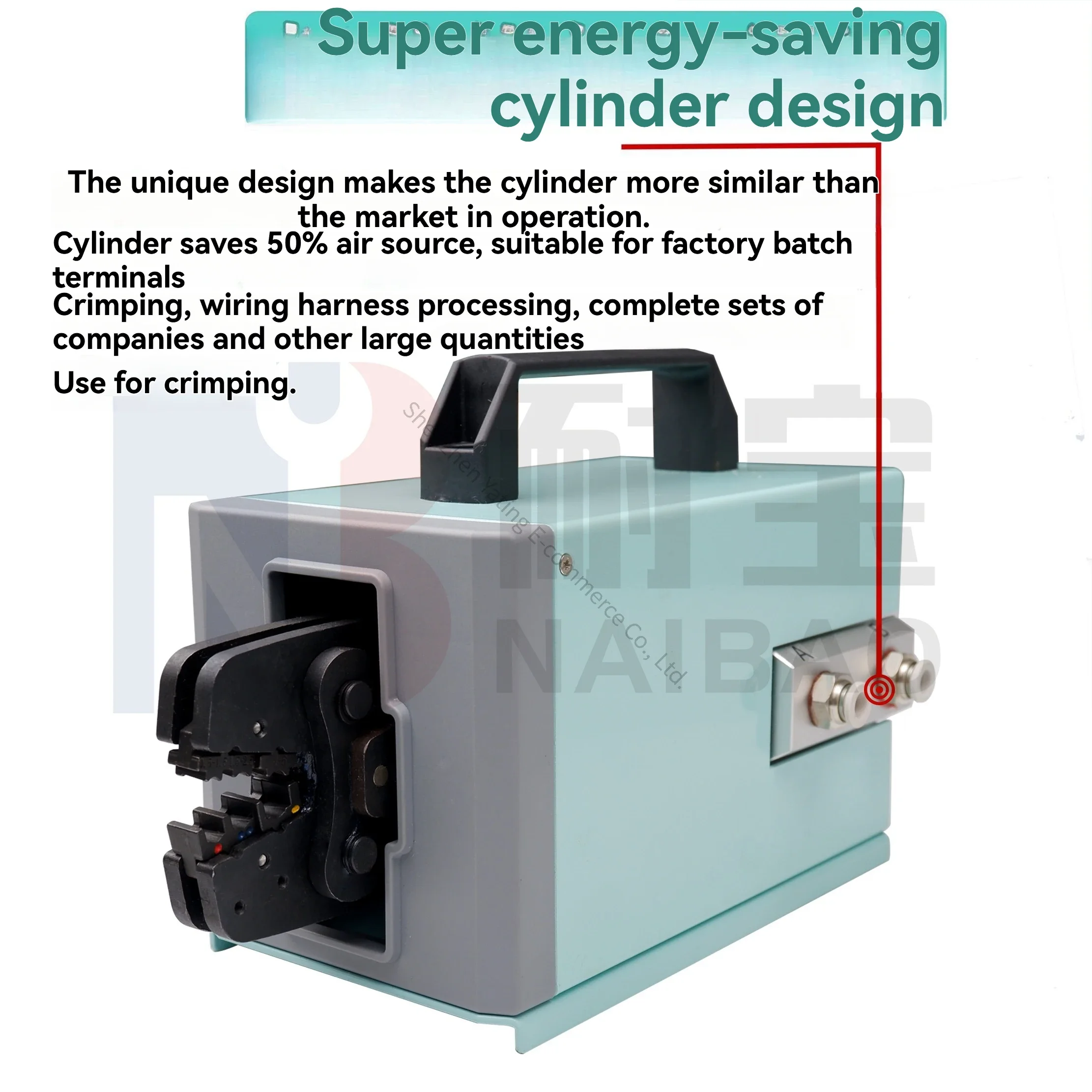 

New 2.7T Pneumatic Wire Clamp NB-20A Cold Pressing Terminal Crimping Machine 0.25-35 New Energy Terminal Machine