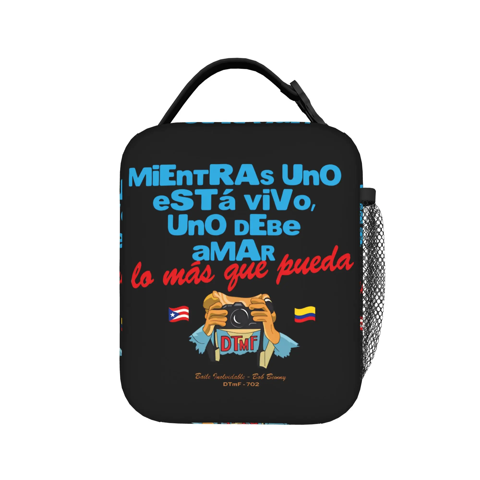 Rapper Bad Bunny Lunch Bag  School Lunch Box For Women Cute Designer Thermal Tote Handbags Oxford Convenient Cooler Bag