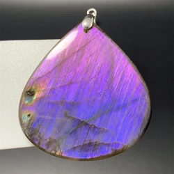 Luxury Rare Natural Full Purple Light Labradorite Pendants Necklaces Women Unusual Madagascar Labradorite Beads Healing Jewelry