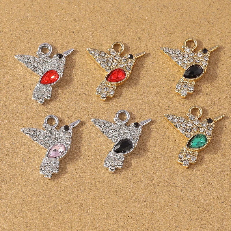 10 Stück Strass Kristall Schmetterling Anhänger Charms für Schmuck DIY Halskette Ohrringe Armband Zubehör Zubehör – Detail 9