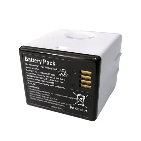 New 7.2V 2440mAh Monitoring Camera Battery for Arlo Akku A1 A-1 Battery for Arlo Pro/ Pro 2 Rechargeable Battery