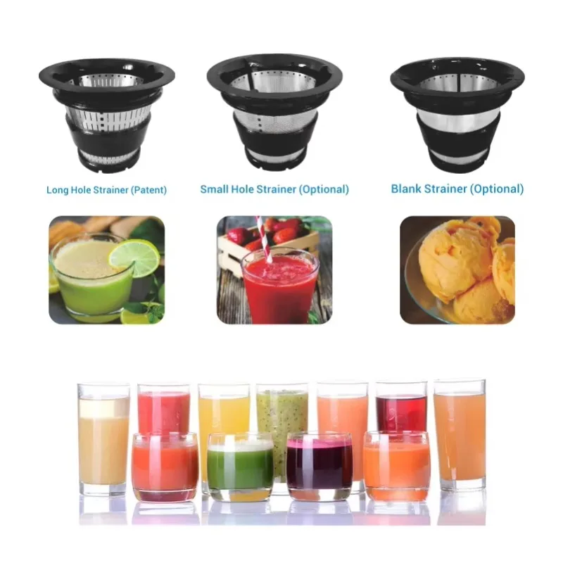 고품질 상업용 영양 과일 채소 저속 착즙기 전기 맞춤형 로고 스테인리스 스틸