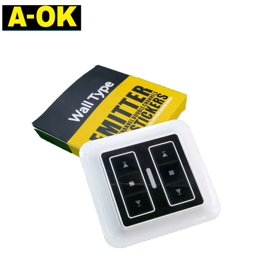 A-OK AC133-1/2/5 Channel Wireless Wall Sticker Transmitter Switch,RF433 Remote Control,for A-OK RF433 Curtain Motor/TubularMotor