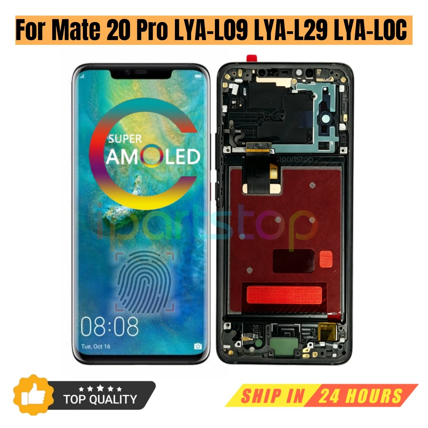 

iParts Replacement Display for Huawei Mate 20 Pro LYA L09 TL00 L29 AL00 AL10 L0C OLED Touch Screen With Frame All Functions OEM