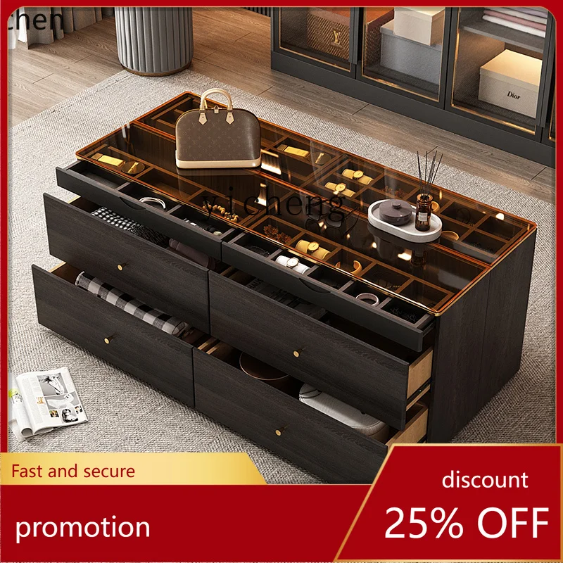 HXL Display Cabinet Modern Minimalist Double-Sided Jewelry Cabinet Home Floor See-through Table Top