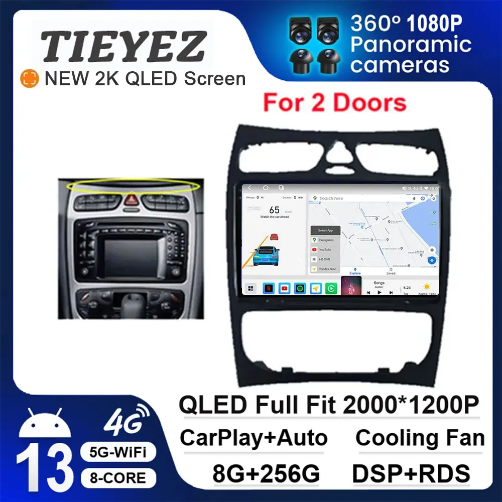 

9" Android 13 For Mercedes Benz C-Class W209 C200 C320 C350 CLK W203 2002-2005 Auto GPS Navigation Stereo DSP CarPlay Car Radio