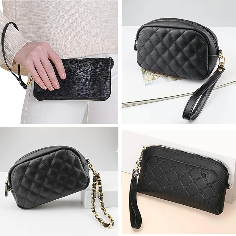 21cm Purse Wrist Straps PU Leather Clutch Bag Strap Handles Replacement for DIY Handbag Wallet Belt Bags Accessories Gold Buckle