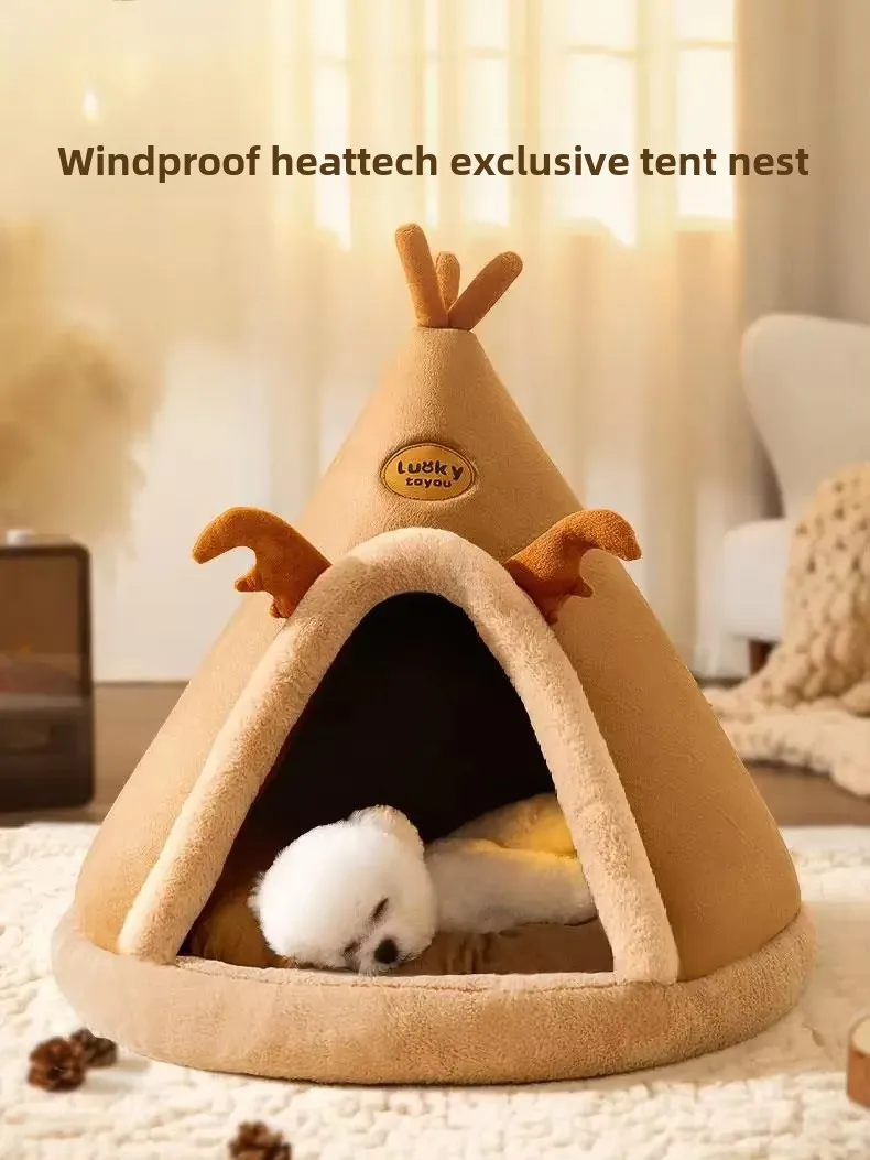 

Kennel Small Dog Tent Type Winter Warm Closed Internet Celebrity Cat