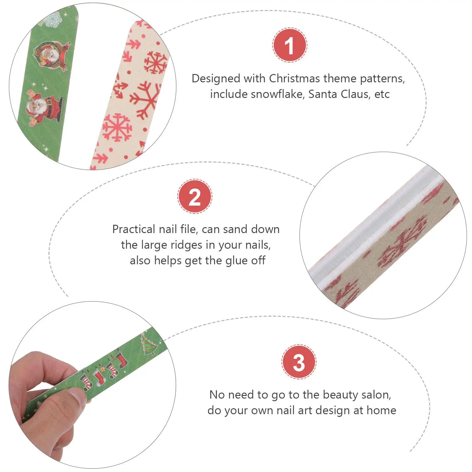 

Набор из 12 пилок для ногтей с рождественским дизайном, для наращивания, маникюра и педикюра, инструмент для DIY-дизайна, пилки для маникюра и педикюра с эффектом глиттера
