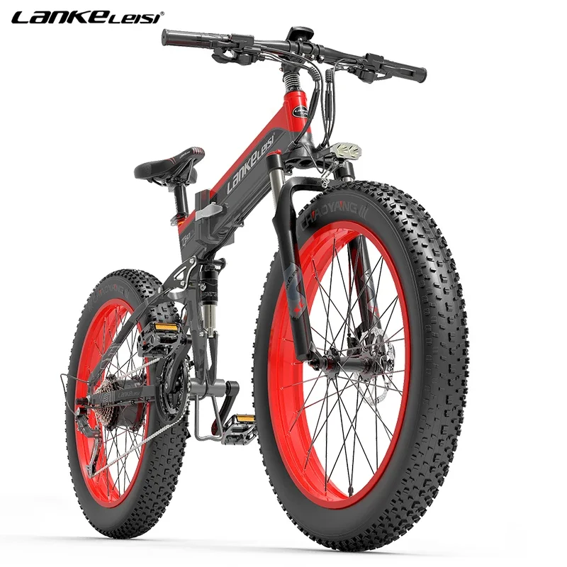 Full Suspension Electric Bike 26*4.0Inch Fat Tire Off-Road Electric Bicycle 1000W High-speed Motor 48V17.5AH Mountain Bike Ebike