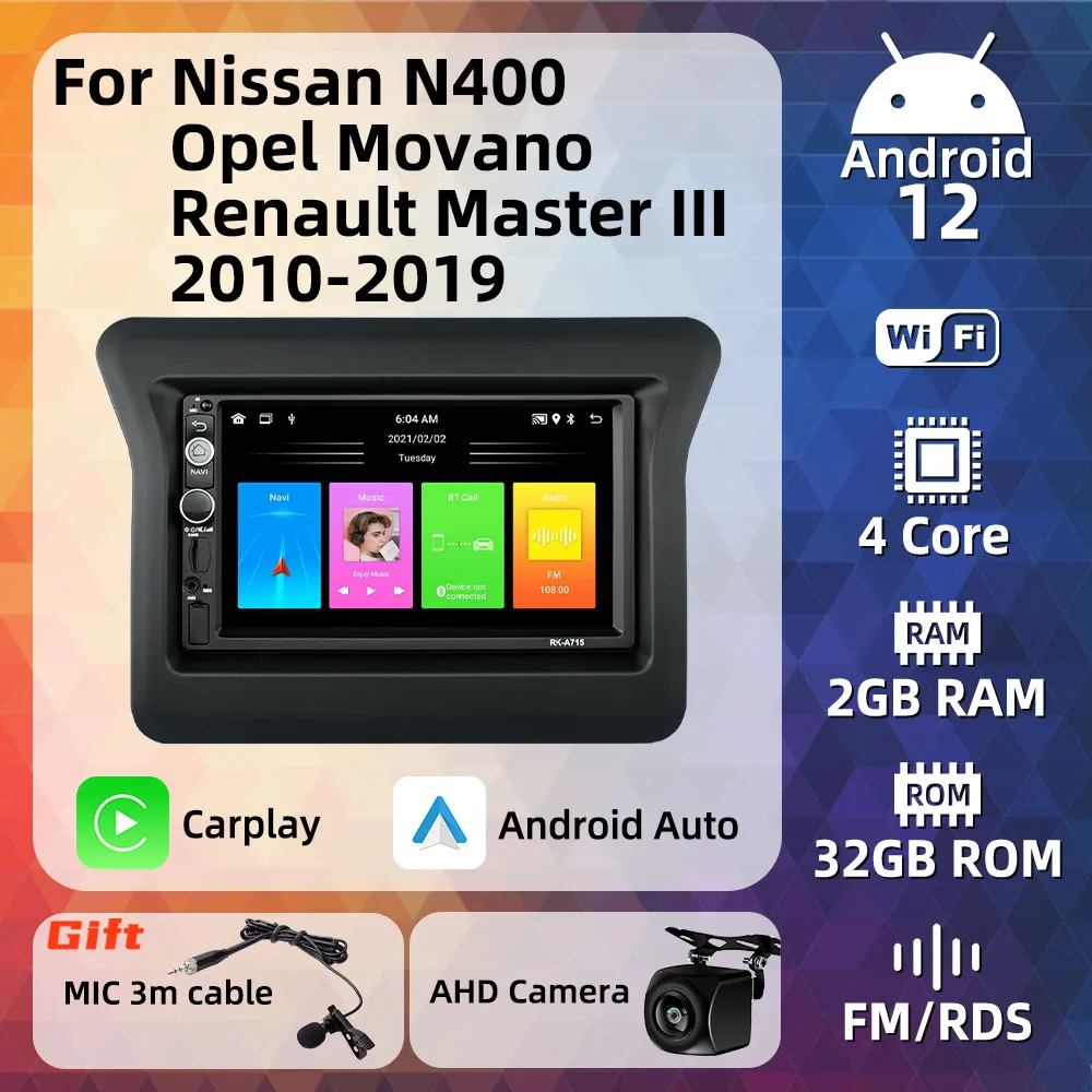 2 Din Android Stereo for Nissan N400 Opel Movano Renault Master III 3 2010 - 2019 7