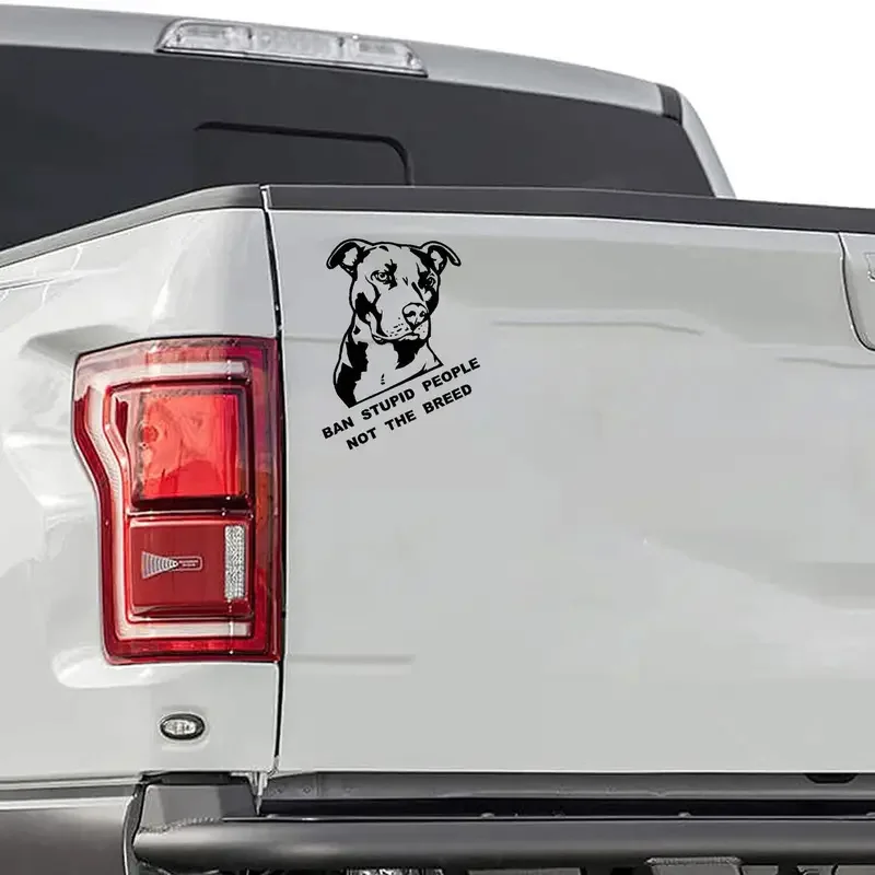 15x20 سنتيمتر "بان غبي الناس لا تتلالة" بيتبول سيارة الوفير ملصقات نافذة ، لسيارة شاحنة فان شارات الموضة مادة الفينيل #2