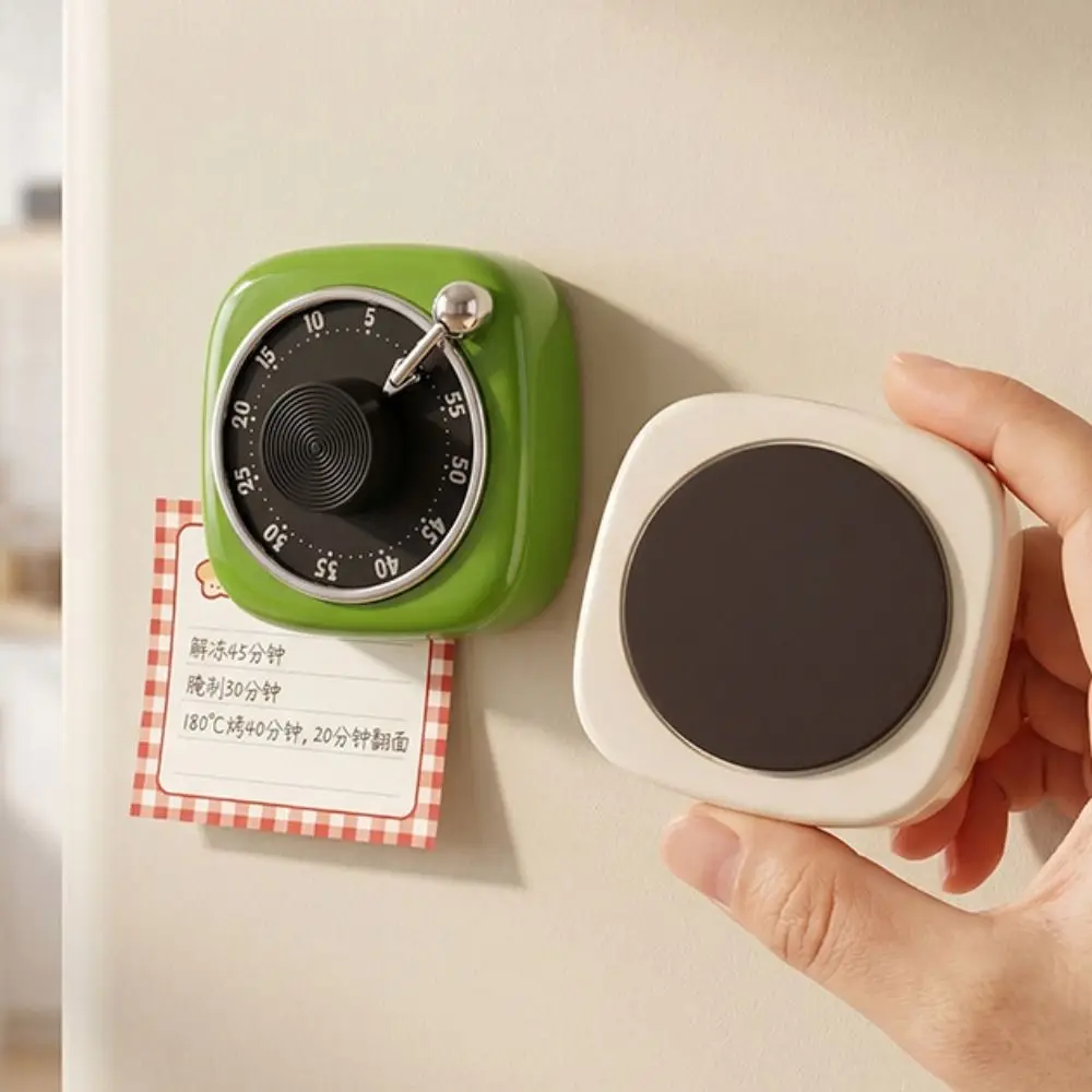 60 Minutes Kitchen Visual Timer Self Discipline Adsorbable Children Study Timer Battery Free Record Design Baking Reminder