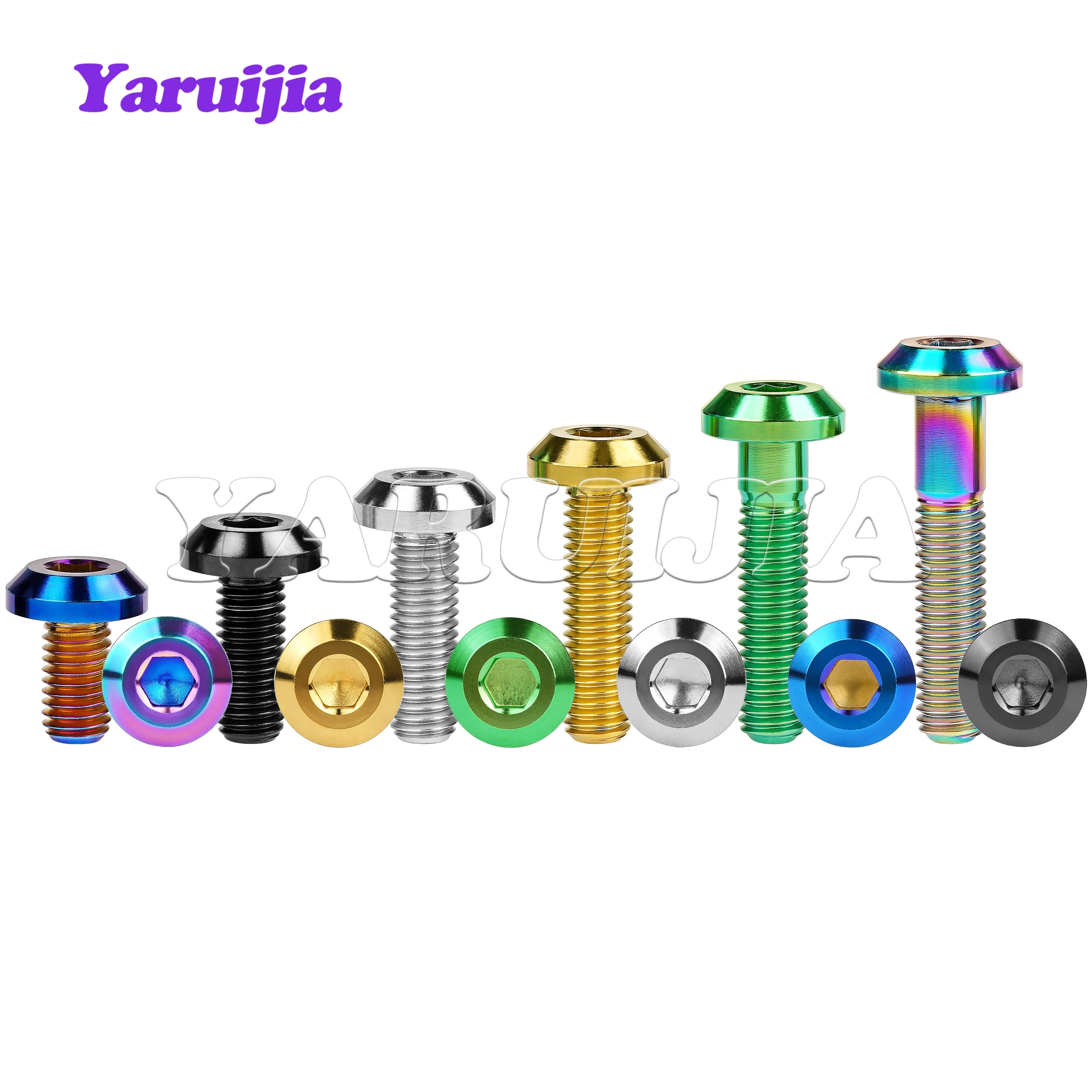 Yaruijia Titanium Bolt M6/M8x12/15/20/25/30/35/40mm Allen Key Head Screw for Bicycle Motorcycle Brake