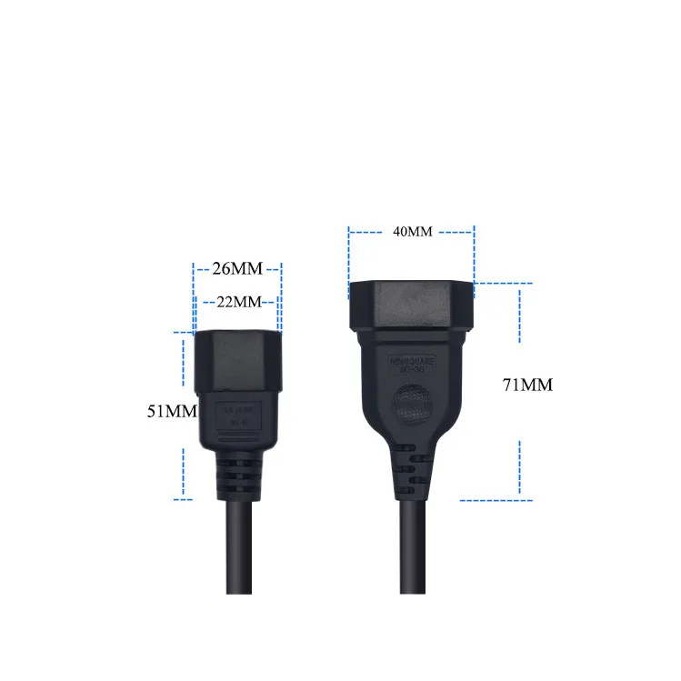 IEC 320 C14 ذكر التوصيل إلى الأوروبي 2Pin أنثى كابل الطاقة ل UPS PDU ، الاتحاد الأوروبي محول الطاقة الحبل ، 30 سنتيمتر