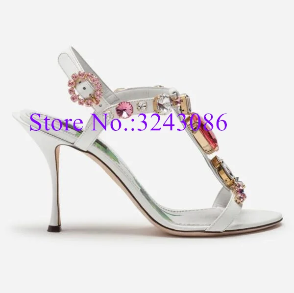 Fashion Crystal Woman Sandals New Summer Thin Heel Diamond Dress Sandals Lady Sexy Banquet Shoes Dropship