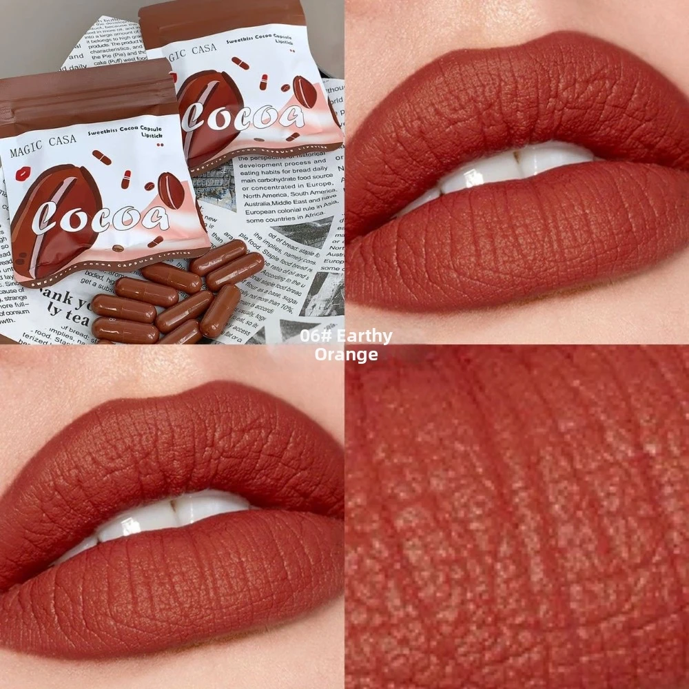 10 Colors Capsule Lipstick Kit Non-Sticky Texture Velvet Matte Finish Mini Lipstick Set Waterproof Long Lasting Lip Gloss Stick