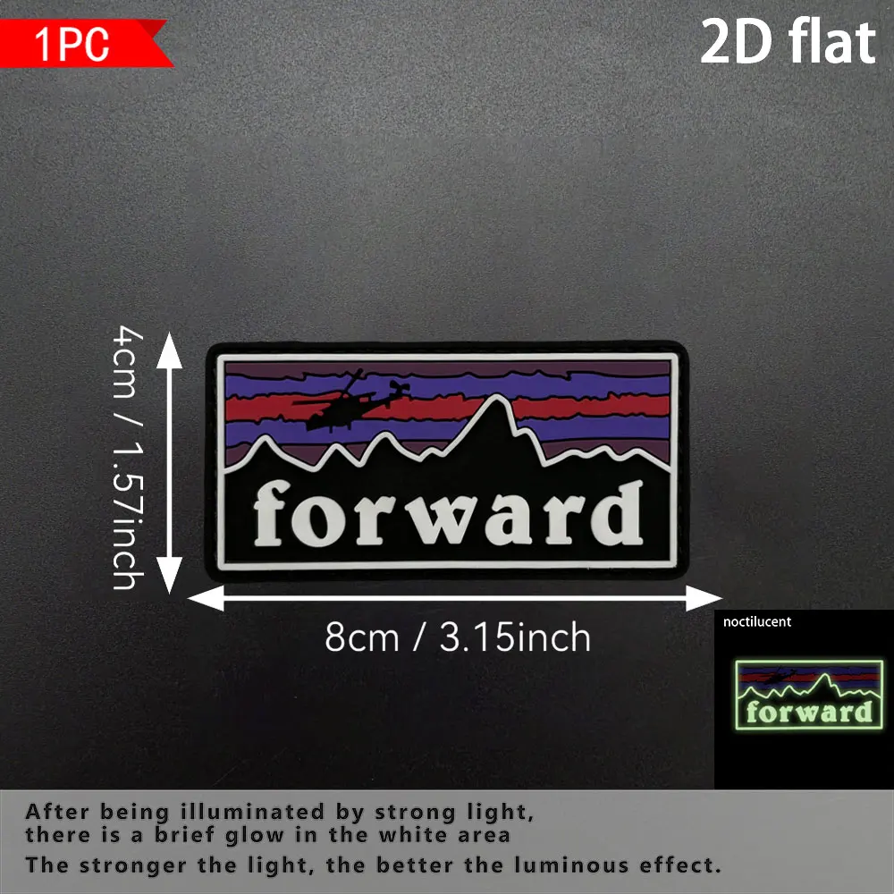 1Pc2Pc3Pc Optional Outdoor Landscape Text Art Print Pvc Glow-In-The-Dark Arm Patch Badge Clothing Modification Bag Versatile Decorative Accessory with Fleece Backing