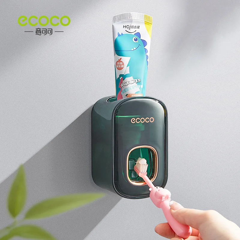 ECOCO Automatic Toothpaste Dispenser Wall Mount Toothpaste Dispenser Toothpaste Squeezer Waterproof Bathroom Storage Accessories