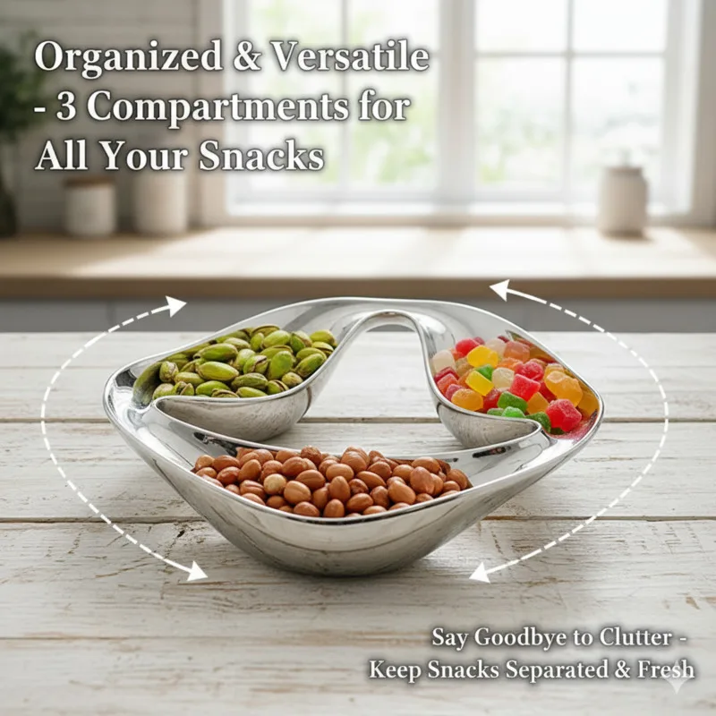 

Modern Art Irregular Streamlined Food Platter Storage Tray Dried Fruit Candy Snack Divided Plate Dish Coffee Table Storage Decor