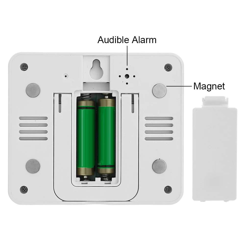 For Kitchen, Freezer, Garden Wireless Thermometer +2 Sensor Indoor Outdoor Temperature Meter with Audible Alarm