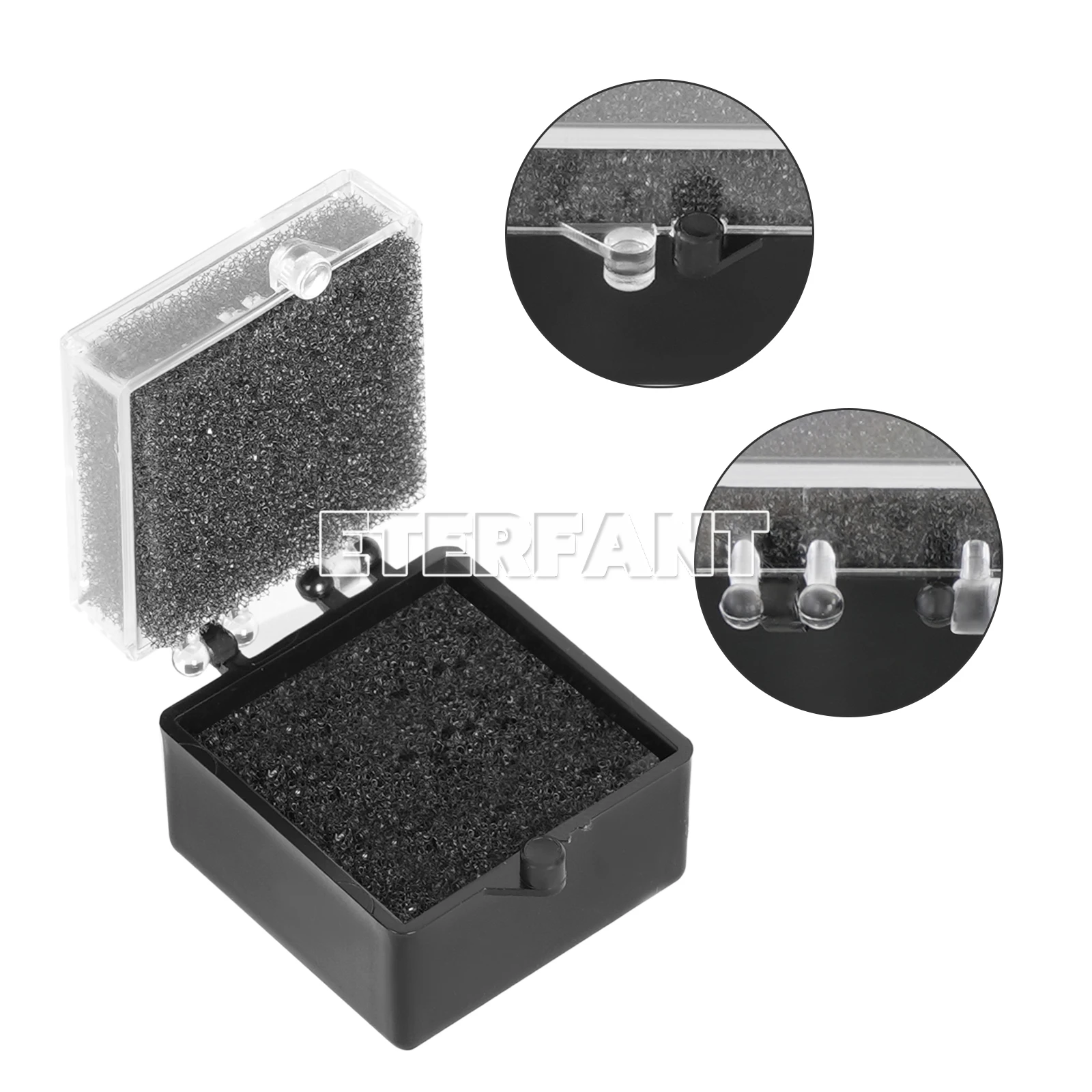100 قطعة من صناديق التاج الأسود مقاس 1 بوصة من ETERFANT مع غطاء شفاف/إدراج إسفنجة سوداء 1 × 1 × 0.75 28 × 28 × 22 مم بوصة