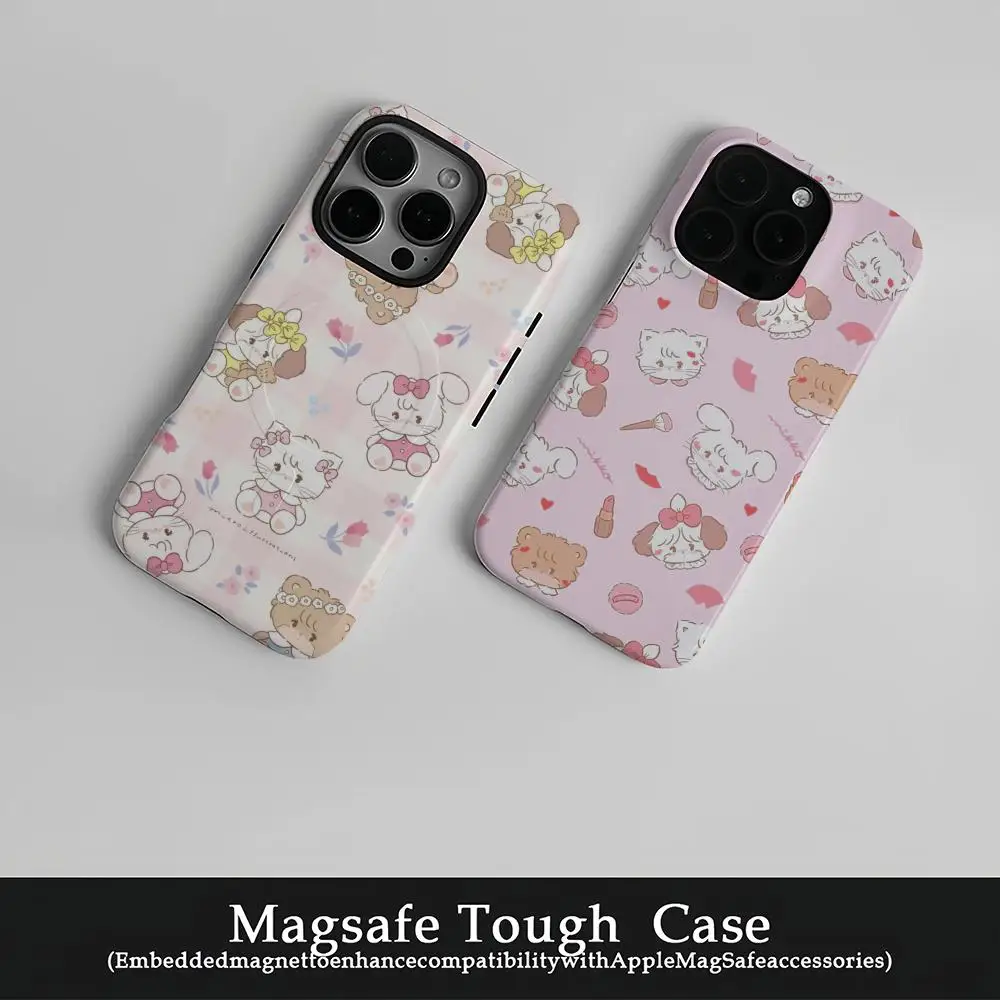 

Cute Cartoon Mikko Phone Case Film Korean INS For IPhone 16 15 14 13 12 11 Pro Max Plus Luxury Magnetic Double-layer Cover