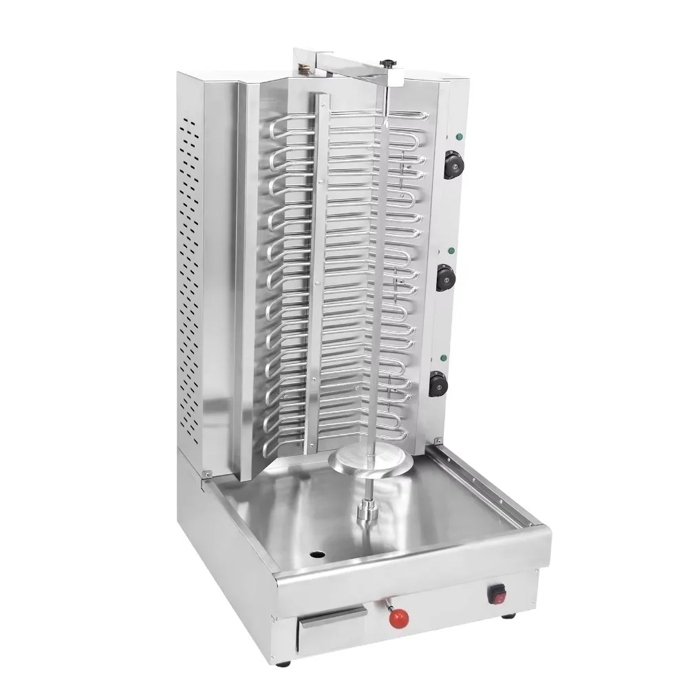 Stainless Steel 3 Burners Electric Chicken Barbecue, Rotary Doner Kebab Grill, Shawarma Machine, Turkish Doner Kebab Maker